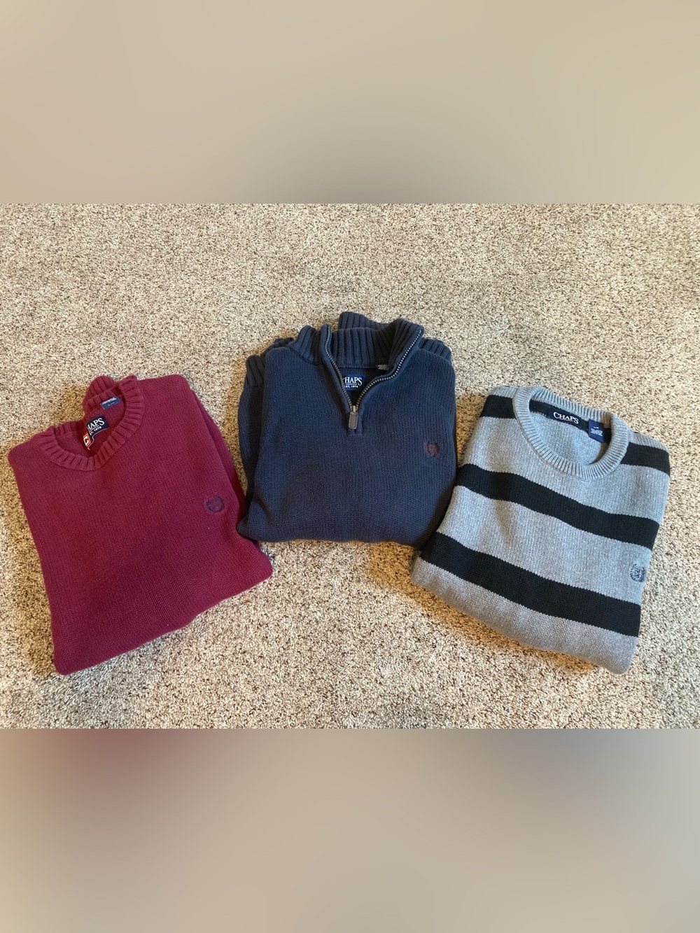Set of 3 Chaps Men’s Sweaters Size Large